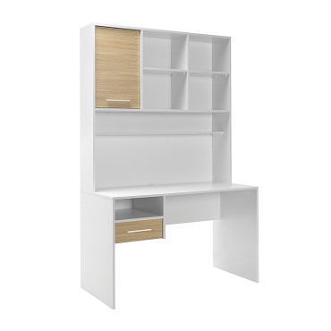 Γραφείο εργασίας London Megapap χρώμα λευκό - oak 120x60x196cm 1 τεμ.