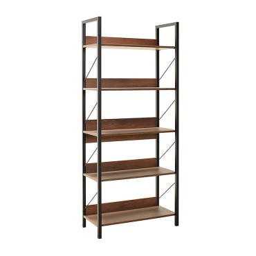 Βιβλιοθήκη Connect Megapap χρώμα καρυδί 73x35x172cm 1 τεμ.