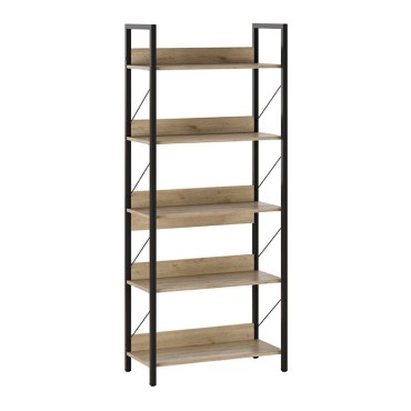 Βιβλιοθήκη Connect Megapap χρώμα florida oak 73x35x172cm 1 τεμ.