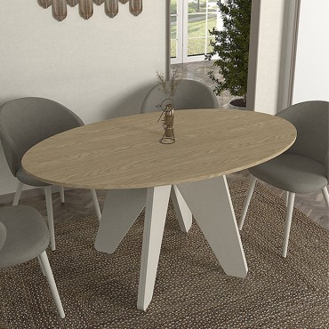Τραπέζι Rebel Megapap χρώμα rota oak - sandstone 150x90x75cm 1 τεμ.