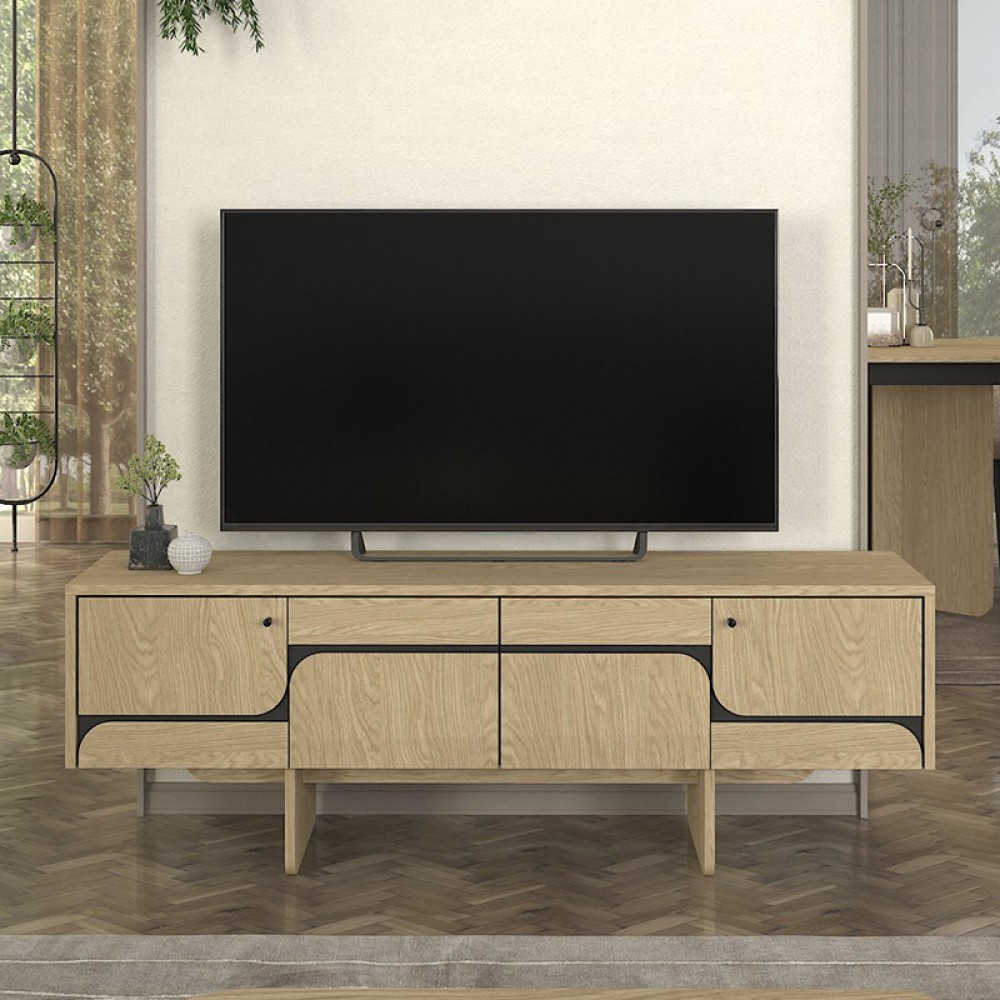 Έπιπλο τηλεόρασης Lava Megapap χρώμα rota oak - ανθρακί 150x35x51,3cm 1 τεμ. Έπιπλο τηλεόρασης Lava Megapap χρώμα rota oak - ανθρακί 150x35x51,3cm 1 τεμ.