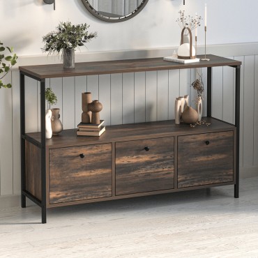 Μπουφές Mars Megapap χρώμα rustic καρυδί 122x36x80,1cm 1 τεμ.