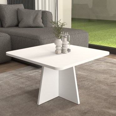 Τραπεζάκι σαλονιού Sugar Megapap χρώμα λευκό 60x60x36,8cm 1 τεμ.