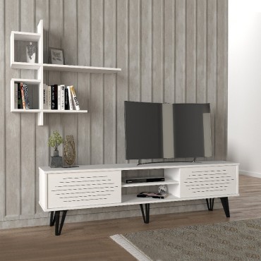 Σύνθεση τηλεόρασης Salerno Megapap χρώμα λευκό 180x35x51cm 1 τεμ.