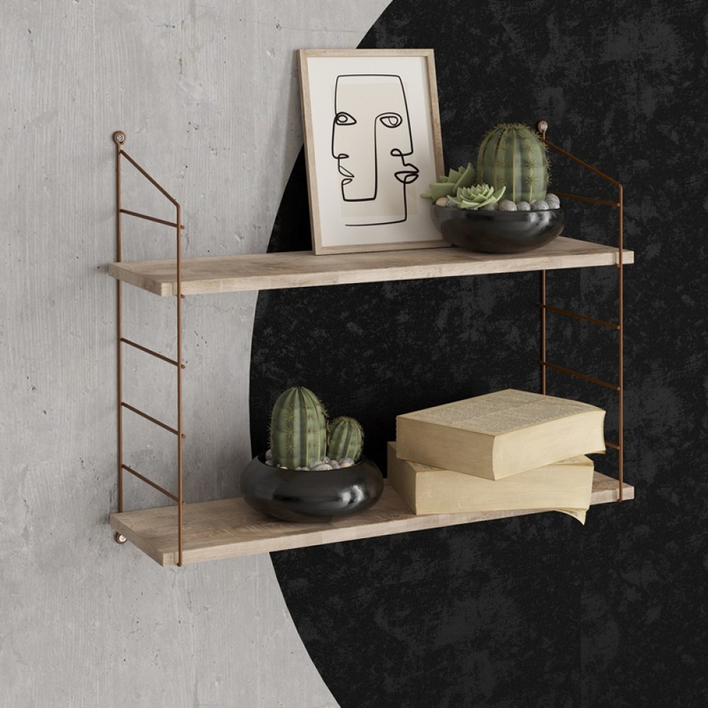 Ραφιέρα τοίχου Armoni Megapap χρώμα sacramento oak - καφέ μέταλλο 72x20x58cm 1 τεμ. Ραφιέρα τοίχου Armoni Megapap χρώμα sacramento oak - καφέ μέταλλο 72x20x58cm 1 τεμ.