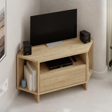 Έπιπλο τηλεόρασης γωνιακό Viva Megapap χρώμα sapphire oak 95,7x35,4x45cm 1 τεμ.