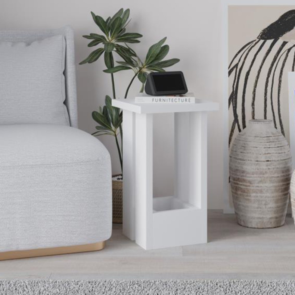 Τραπεζάκι βοηθητικό Tasos Megapap χρώμα λευκό 30x30x50,3cm 1 τεμ.