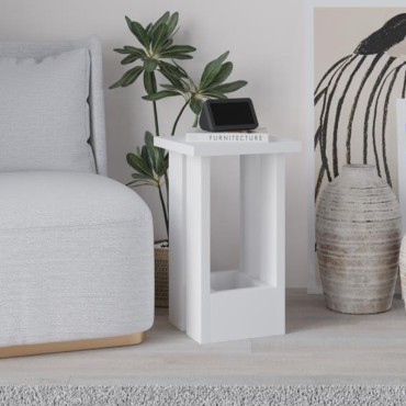 Τραπεζάκι βοηθητικό Tasos Megapap χρώμα λευκό 30x30x50,3cm 1 τεμ.