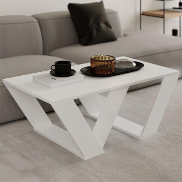 Τραπεζάκι σαλονιού Pipra Megapap χρώμα λευκό 110x60x40cm 1 τεμ.