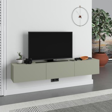 Έπιπλο τηλεόρασης επιτοίχιο Francy Megapap χρώμα ash green 180x30x30cm 1 τεμ.