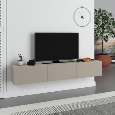 Έπιπλο τηλεόρασης επιτοίχιο Francy Megapap χρώμα sandstone 180x30x30cm 1 τεμ.