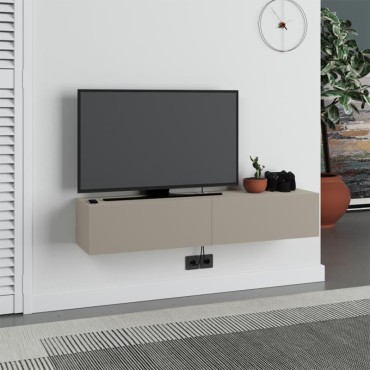 Έπιπλο τηλεόρασης επιτοίχιο Francy Megapap χρώμα sandstone 135x31,7x25cm 1 τεμ.