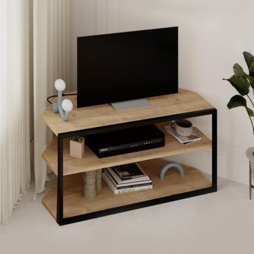 Έπιπλο τηλεόρασης γωνιακό Echo Megapap χρώμα sapphire oak 98x37x45cm 1 τεμ.
