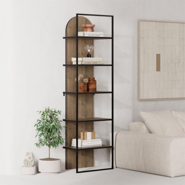 Βιβλιοθήκη Archy Megapap χρώμα ανοιχτό καρυδί 53x31,7x180cm 1 τεμ.