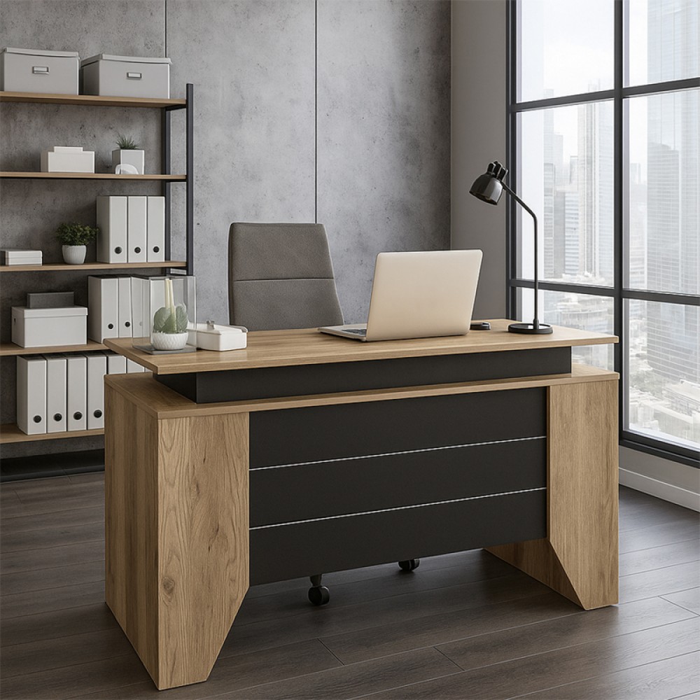 Γραφείο εργασίας Remida Megapap χρώμα sepet oak - ανθρακί 140x60x76,9cm 1 τεμ. Γραφείο εργασίας Remida Megapap χρώμα sepet oak - ανθρακί 140x60x76,9cm 1 τεμ.