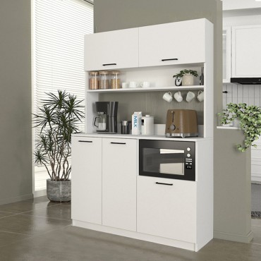 Έπιπλο κουζίνας Tuco 3 Megapap χρώμα λευκό 123,8x40x180cm 1 τεμ.