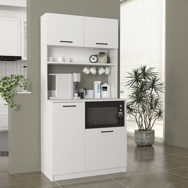 Έπιπλο κουζίνας Tuco 2 Megapap χρώμα λευκό 90x40x180cm 1 τεμ.
