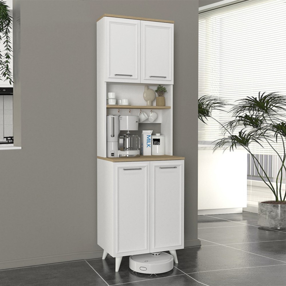 Έπιπλο κουζίνας Potter 2 Megapap χρώμα λευκό - rota oak 60x40x196,1cm 1 τεμ. Έπιπλο κουζίνας Potter 2 Megapap χρώμα λευκό - rota oak 60x40x196,1cm 1 τεμ.