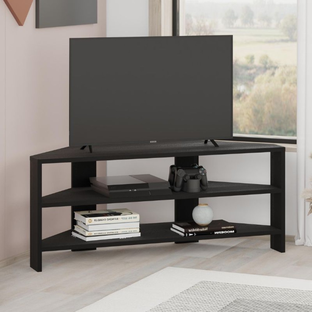 Έπιπλο τηλεόρασης γωνιακό Thales Megapap χρώμα black wood 110x36x45cm 1 τεμ. Έπιπλο τηλεόρασης γωνιακό Thales Megapap χρώμα black wood 110x36x45cm 1 τεμ.