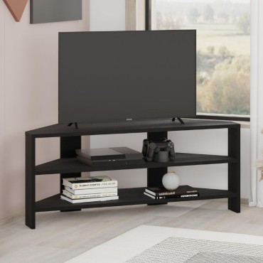 Έπιπλο τηλεόρασης γωνιακό Thales Megapap χρώμα black wood 110x36x45cm 1 τεμ.