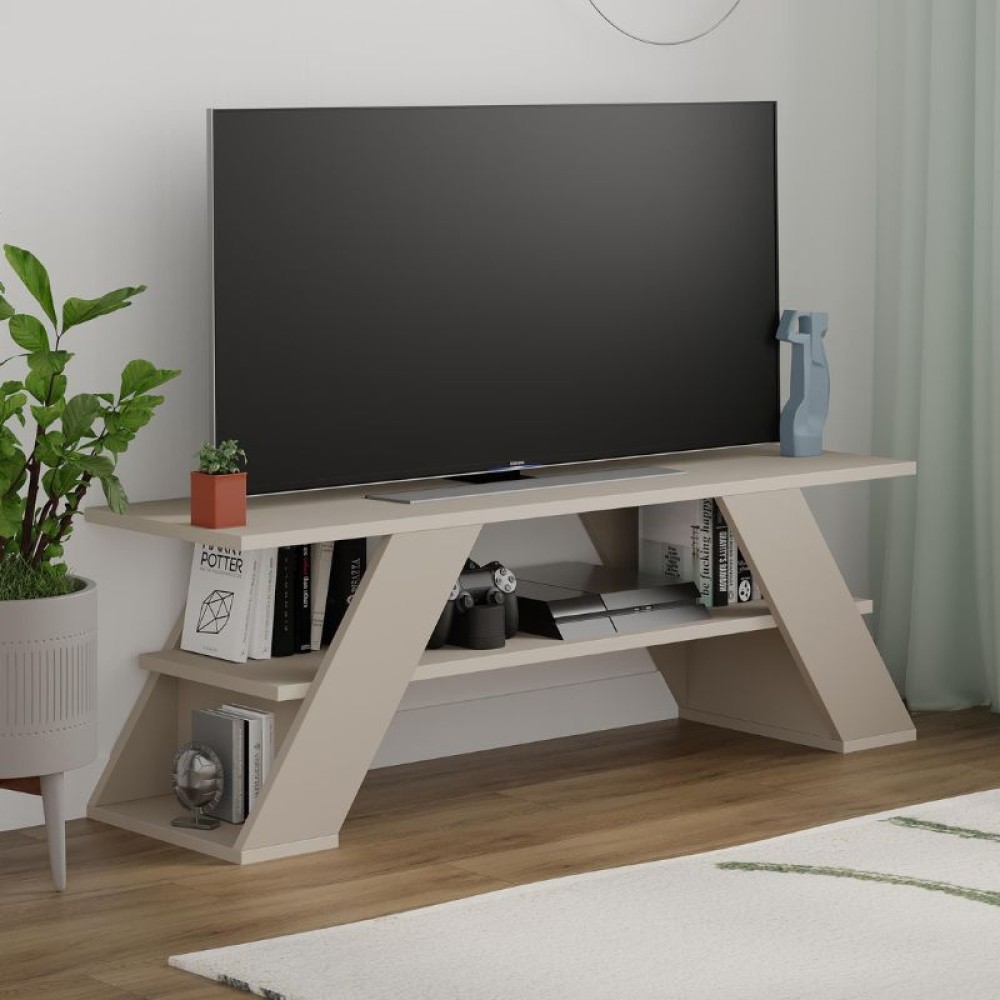 Έπιπλο τηλεόρασης Farfalla Megapap χρώμα sandstone 120x33,5x40cm 1 τεμ.