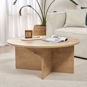 Τραπεζάκι σαλονιού Soleil Megapap χρώμα sapphire oak 90x40cm 1 τεμ.