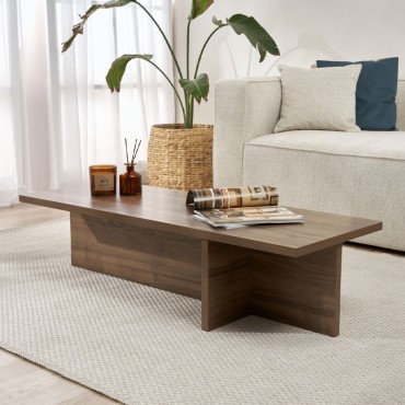 Τραπεζάκι σαλονιού Harbor Megapap χρώμα καρυδί 120x45x30cm 1 τεμ.