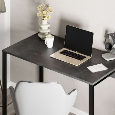 Γραφείο εργασίας Inna Megapap χρώμα γκρι ρετρό - silky black 100x60x75cm 1 τεμ.