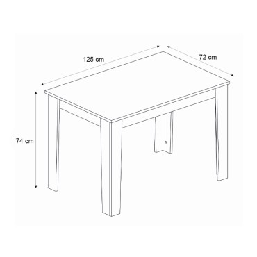 Τραπέζι Darlen Megapap χρώμα καρυδί 125x72x74cm 1 τεμ.