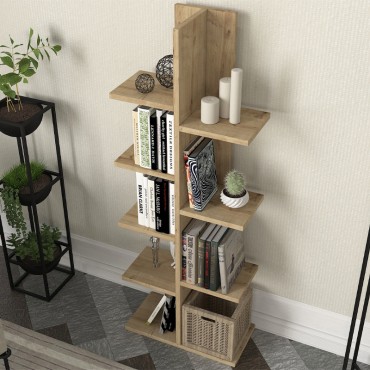 Βιβλιοθήκη Tree Megapap χρώμα sapphire oak 45x21,4x121,8cm 1 τεμ.