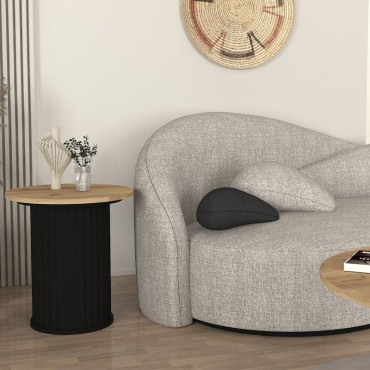 Τραπεζάκι βοηθητικό Bohema Megapap χρώμα μαύρο - sepet oak 50x53,2cm 1 τεμ.