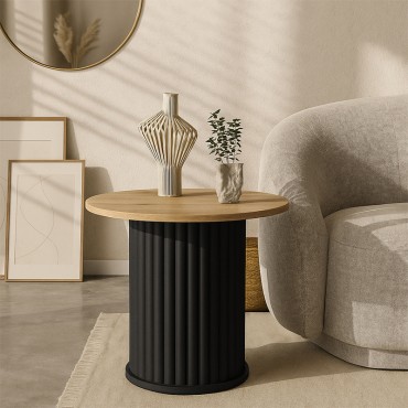 Τραπεζάκι βοηθητικό Bohema Megapap χρώμα μαύρο - sepet oak 50x53,2cm 1 τεμ.