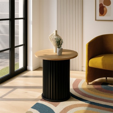 Τραπεζάκι βοηθητικό Bohema Megapap χρώμα μαύρο - sepet oak 50x53,2cm 1 τεμ.