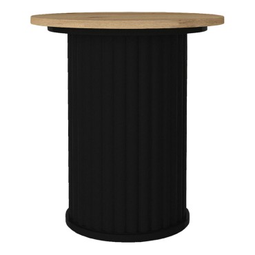 Τραπεζάκι βοηθητικό Bohema Megapap χρώμα μαύρο - sepet oak 50x53,2cm 1 τεμ.