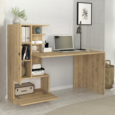 Γραφείο εργασίας Domingo Megapap χρώμα sapphire oak 149,5x60x120cm 1 τεμ.
