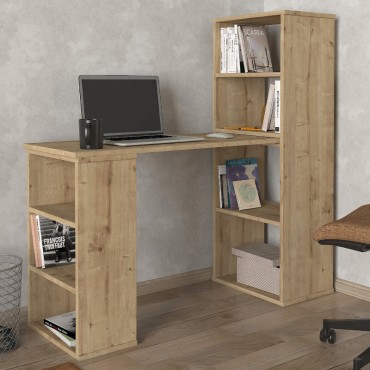 Γραφείο εργασίας πολυμορφικό Last Megapap χρώμα sapphire oak 119x44,7x123cm 1 τεμ.