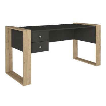 Γραφείο εργασίας Fernando Megapap χρώμα ανθρακί - sapphire oak 158,4x60x72,2cm 1 τεμ.