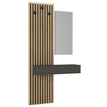 Έπιπλο εισόδου Elois Megapap χρώμα ανθρακί - sepet oak 96,6x26,8x195,5cm 1 τεμ.