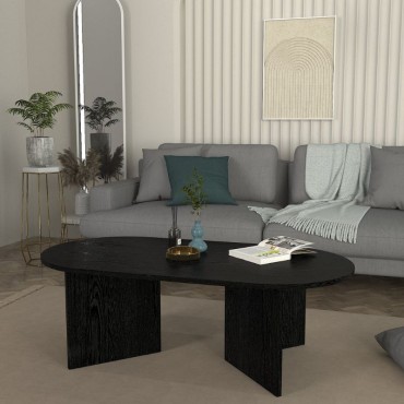 Τραπεζάκι σαλονιού Cortado Megapap χρώμα sencron black 120x60x39,6cm 1 τεμ.