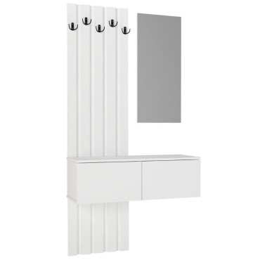 Έπιπλο εισόδου Kanso Megapap χρώμα λευκό 100x35x196,7cm 1 τεμ.