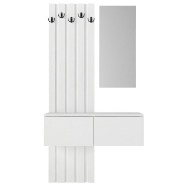 Έπιπλο εισόδου Kanso Megapap χρώμα λευκό 100x35x196,7cm 1 τεμ.