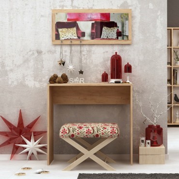 Κονσόλα με καθρέπτη Cosenza Megapap χρώμα oak 80x30x82cm 1 τεμ.