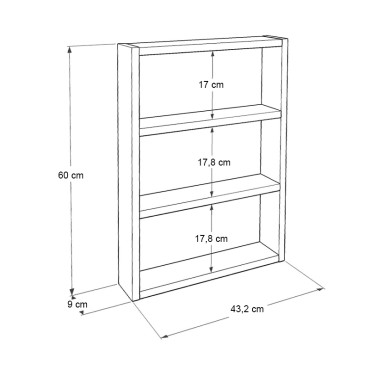 Ραφιέρα τοίχου Prena Megapap χρώμα atlantic pine 43,2x9x60cm 1 τεμ.