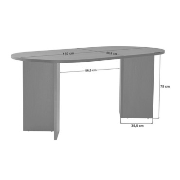 Τραπέζι Sablin Megapap χρώμα λευκό 180x89,5x75cm 1 τεμ.