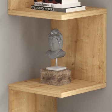 Ραφιέρα τοίχου γωνιακή Zikzak Megapap χρώμα sapphire oak 25x25x105,4cm 1 τεμ.