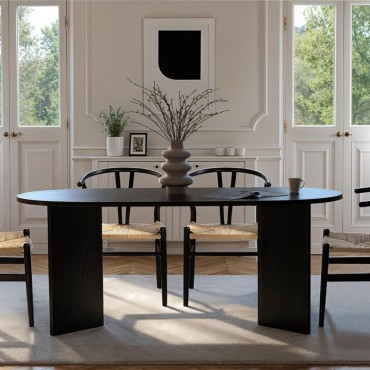 Τραπέζι Sablin Megapap χρώμα black wood 180x89,5x75cm 1 τεμ.