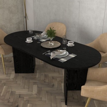 Τραπέζι Cortado Megapap χρώμα sencron black 200x90x74cm 1 τεμ.