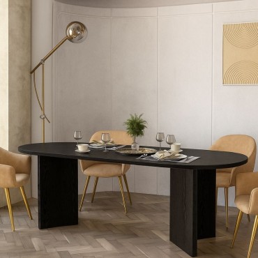 Τραπέζι Cortado Megapap χρώμα sencron black 200x90x74cm 1 τεμ.