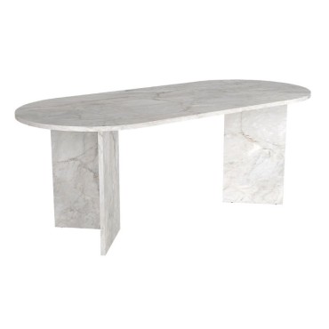 Τραπέζι Cortado Megapap χρώμα λευκό εφέ μαρμάρου 200x90x74cm 1 τεμ.