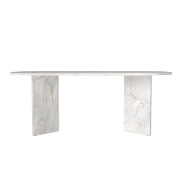 Τραπέζι Cortado Megapap χρώμα λευκό εφέ μαρμάρου 200x90x74cm 1 τεμ.